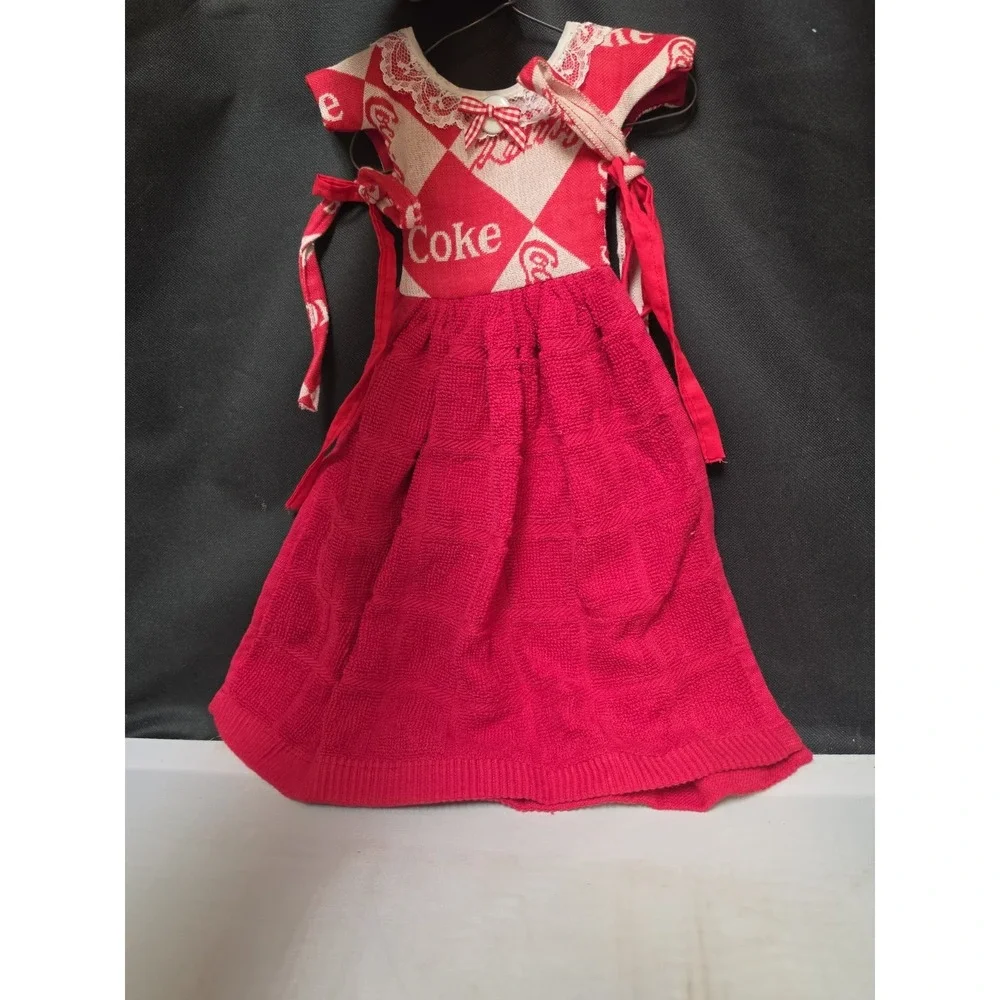 HANDMADE DRESS - COCA COLA - COLLECTORS - VINTAGE- RETRO DOLL OUTFIT